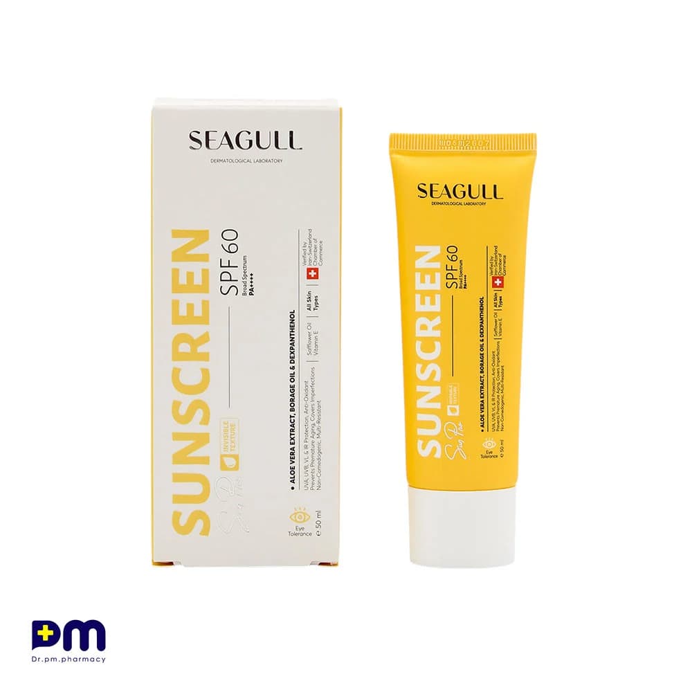 کرم ضد آفتاب فاقد رنگ SPF60 سی گل مناسب انواع پوست حاوی عصاره آلوئه ورا — تصویر ۳