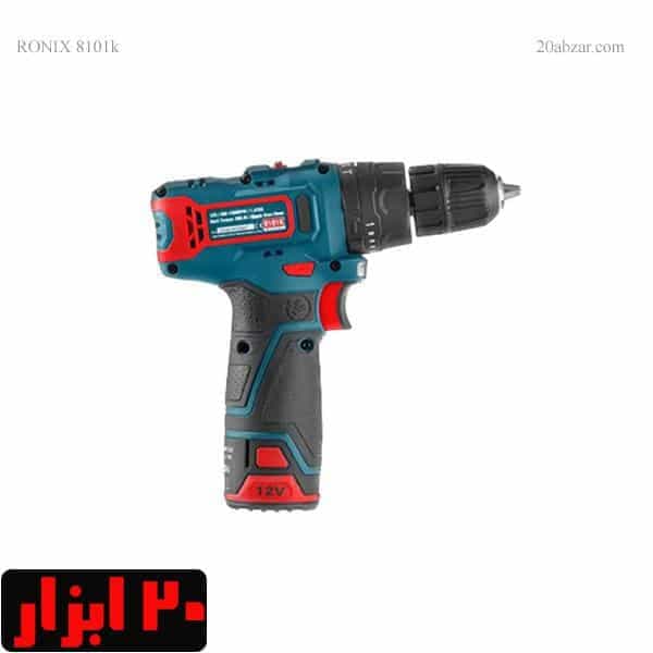 کیت دریل شارژی 12 ولت چکشی مدل 8101k رونیکس — تصویر ۱۰