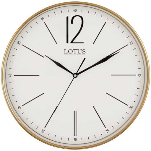 ساعت دیواری فلزی لوتوس مدل NOLAN کد M-7712 رنگ GOLD