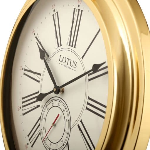 ساعت دیواری فلزی لوتوس مدل JOLIET کد M 4031 رنگgold — تصویر ۶