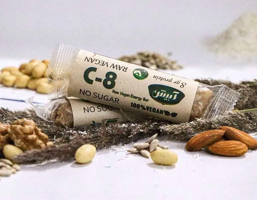 پروتئین بار وگان (C-8) آبیش حاوی 16 گرم پروتئین گیاهی — تصویر ۳