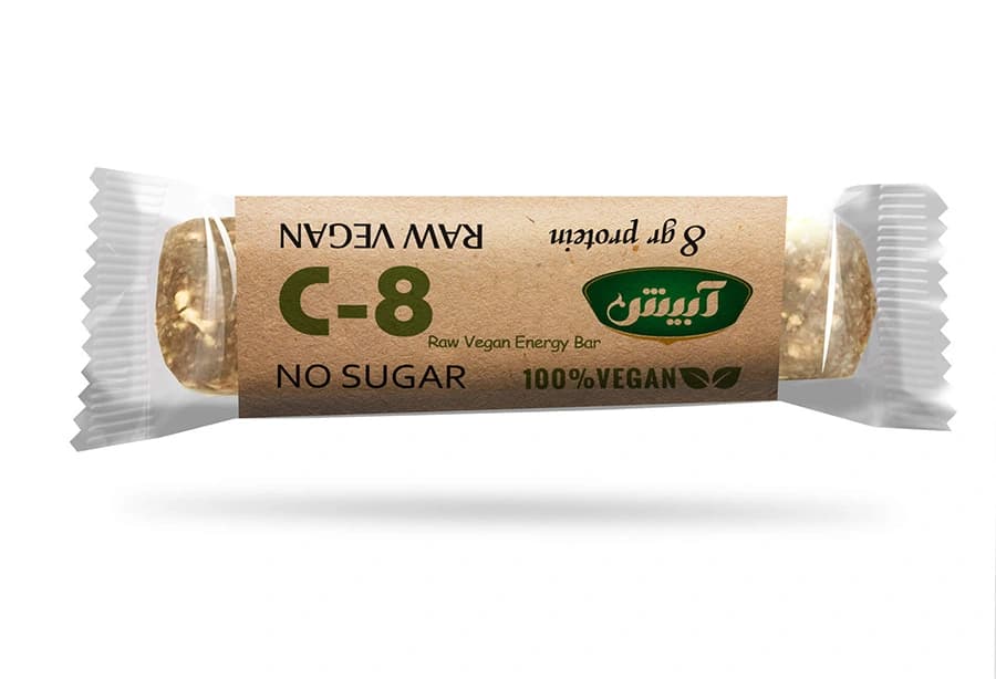پروتئین بار وگان (C-8) آبیش حاوی 16 گرم پروتئین گیاهی — تصویر ۲