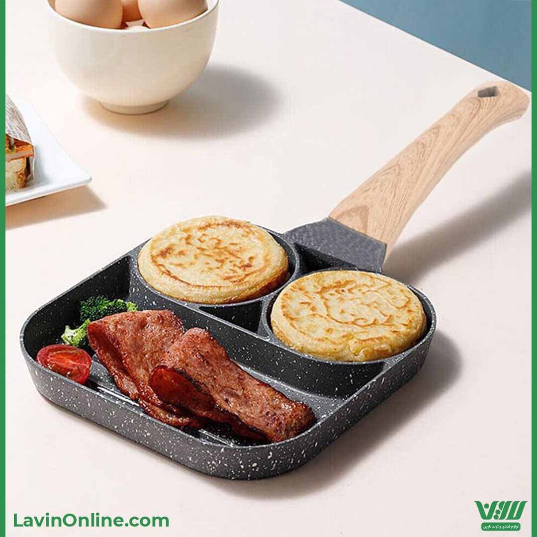 تابه گرانیتی 3 خانه (ماربل) — تصویر ۳