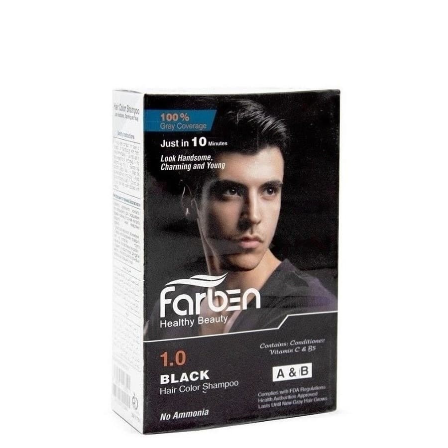 شامپو رنگ موی مردانه مشکی 1.0فاربن -Farben