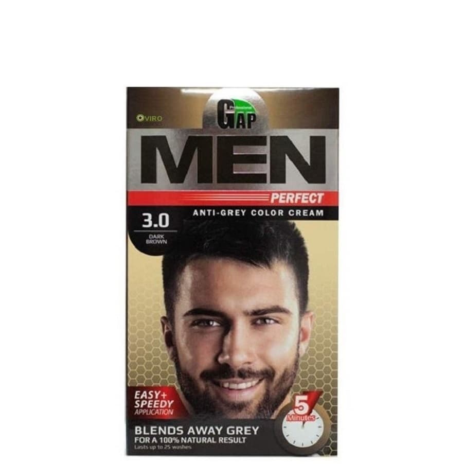 کیت رنگ مو مردانه گپ 3.0 قهوه ای تیره مشکی مدل Men Perfect