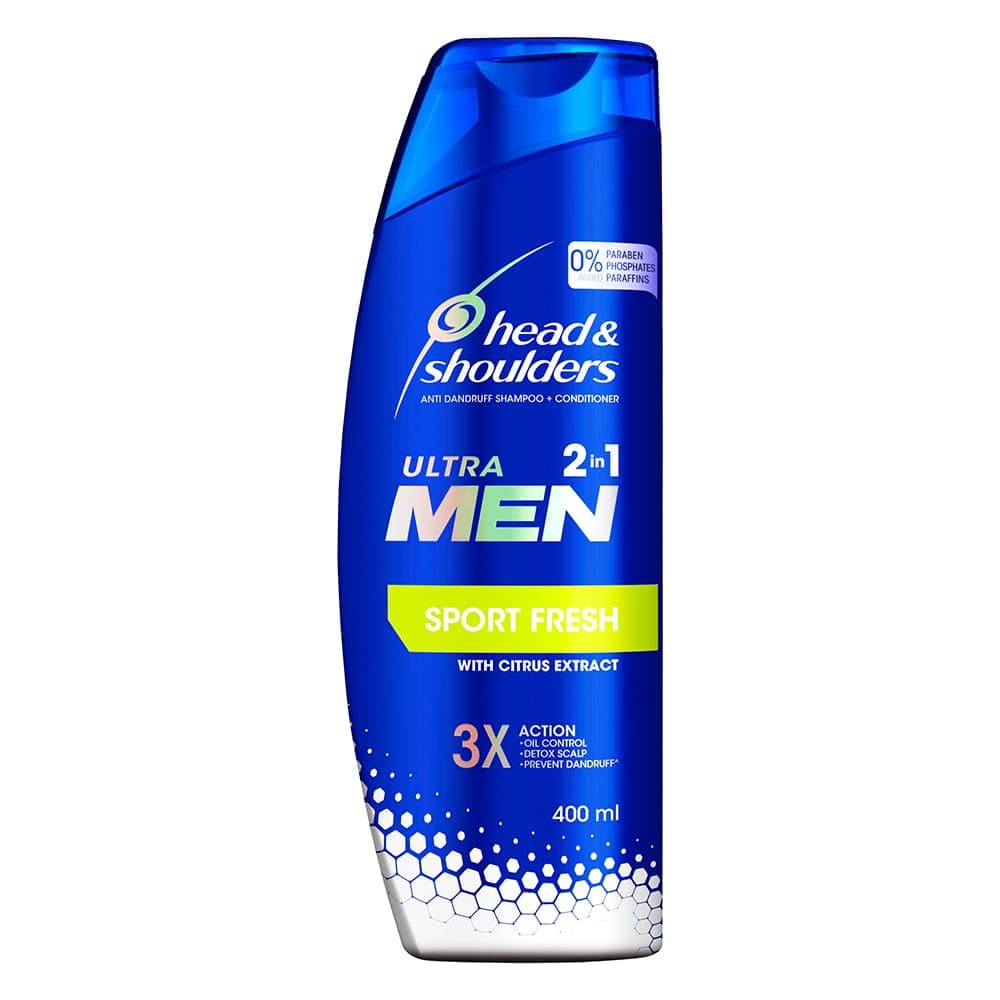 شامپو + حالت دهنده هد اند شولدرز SHOULDERS مدل Sport Fresh حجم 400 میلی لیتر