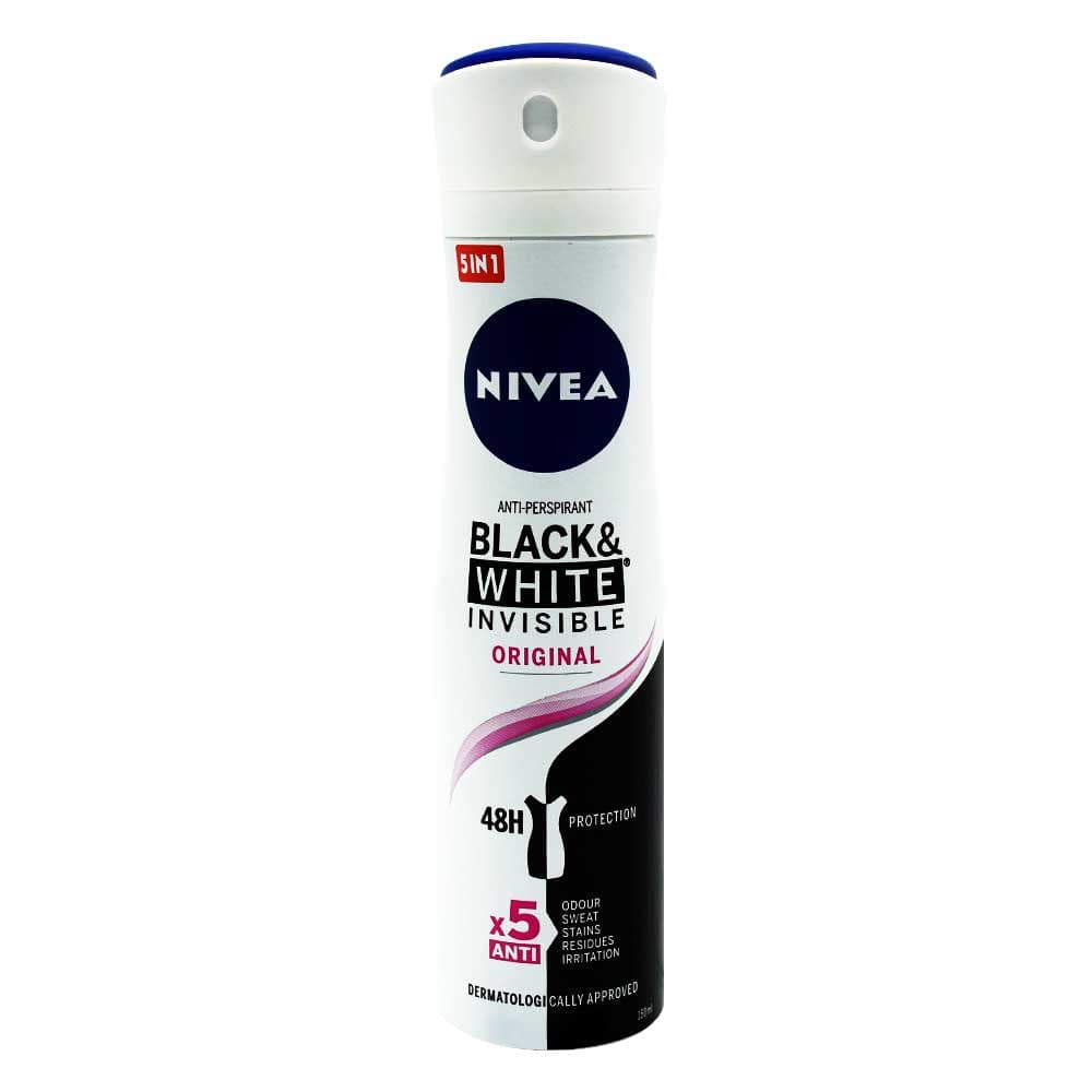 اسپری ضد تعریق زنانه نیوآ NIVEA اصل Black and White Invisible Clear حجم 150 میلی لیتر