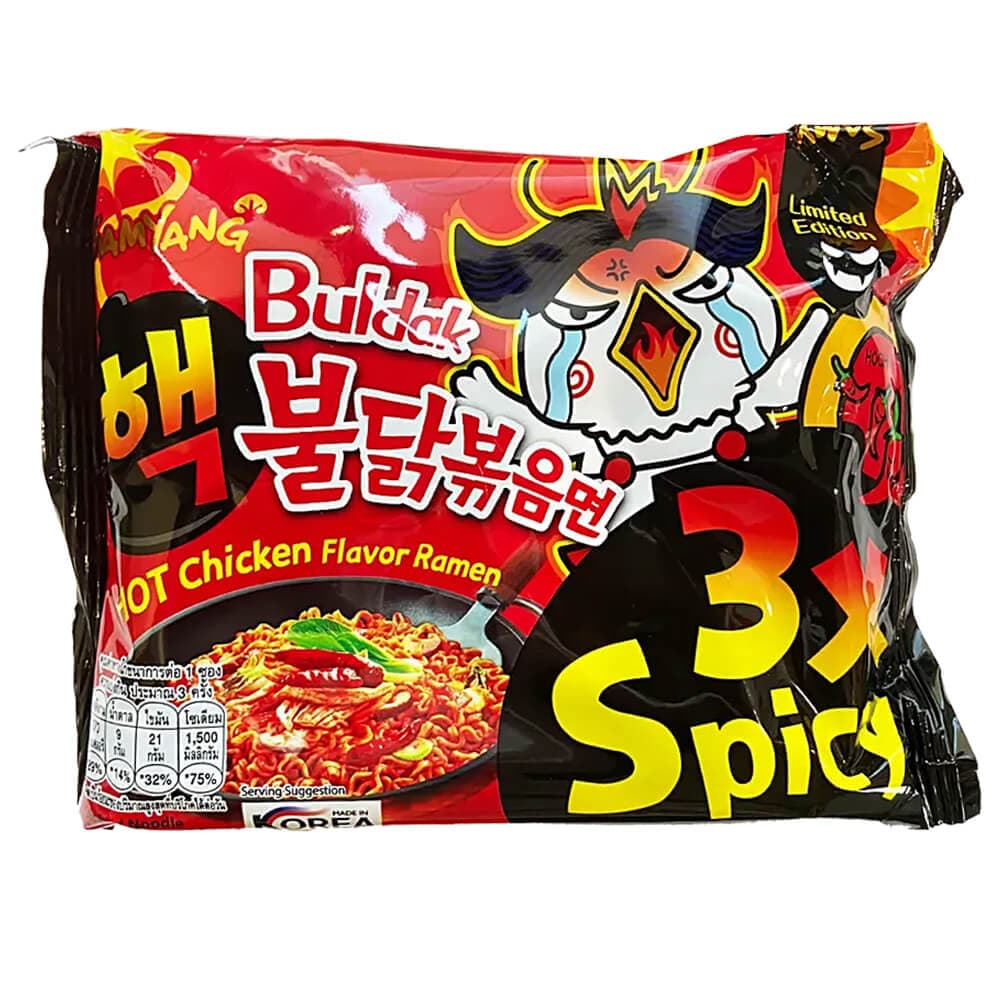 نودل بسته ای سامیانگ SAMYANG اصل کره جنوبی با طعم مرغ سه ایکس تند وزن 140 گرم