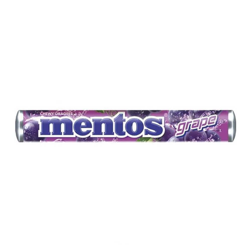 آب نبات منتوس MENTOS اصل اندونزی طعم انگور بسته 29 گرمی