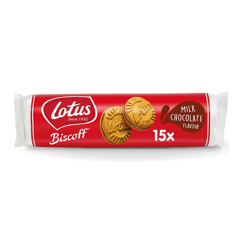 بیسکوییت کرم دار شکلاتی لوتوس LOTUS اصلی بلژیک بسته 15 عددی — تصویر ۳