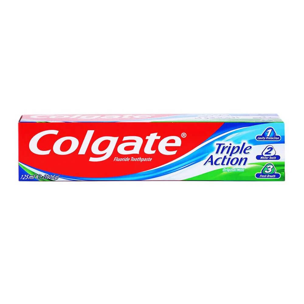 خمیر دندان کلگیت COLGATE مدل Triple Action حجم 125 میلی لیتر
