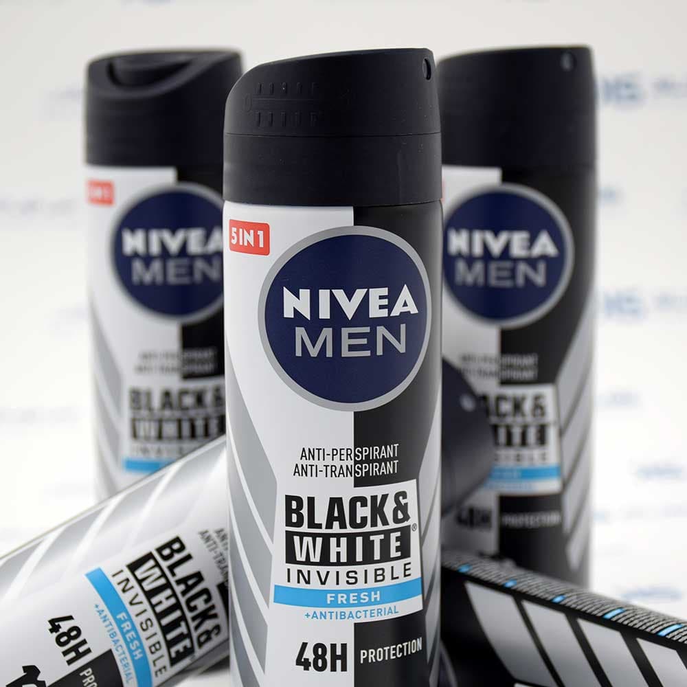 اسپری مردانه نیوآ NIVEA اصلی آلمانی مدل Black and White Invisible Fresh حجم 150 میلی لیتر — تصویر ۱۲