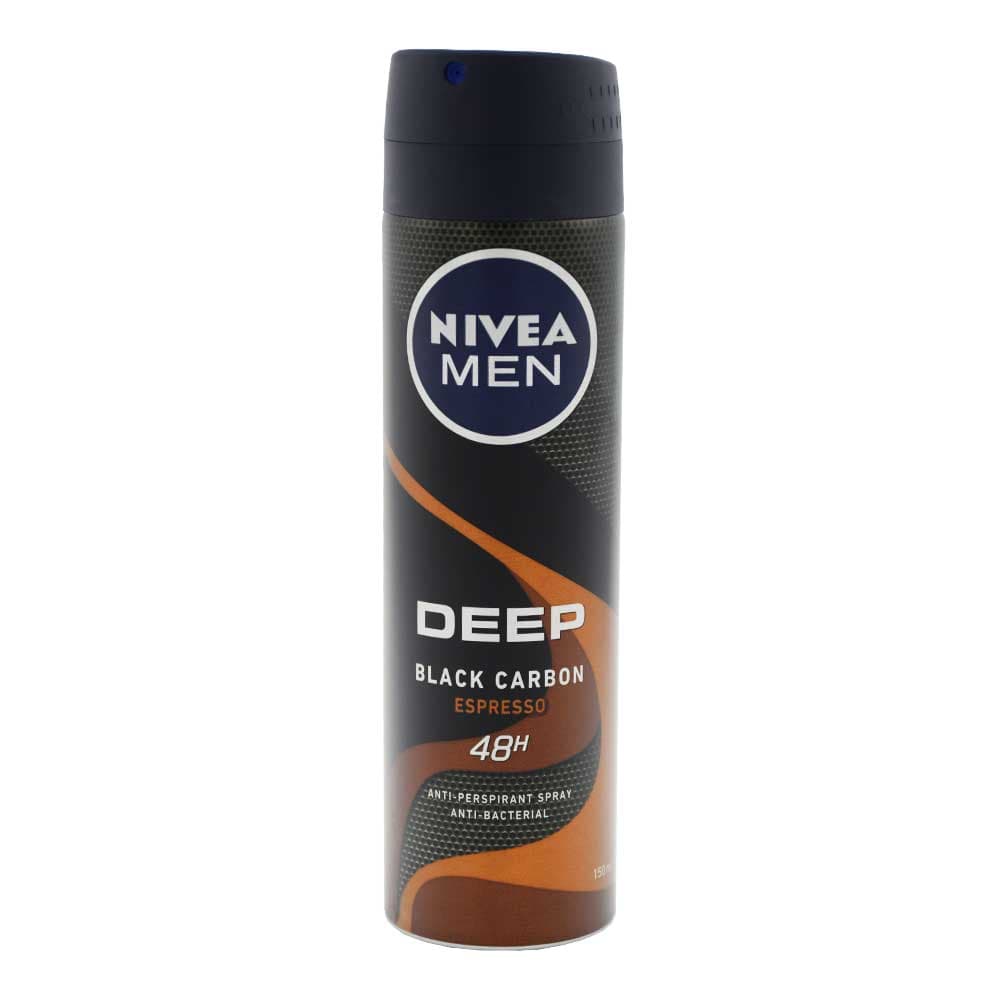 اسپری ضد تعریق مردانه نیوآ NIVEA اصل آلمانی Deep Black Carbon Espresso حجم 150 میلی لیتر