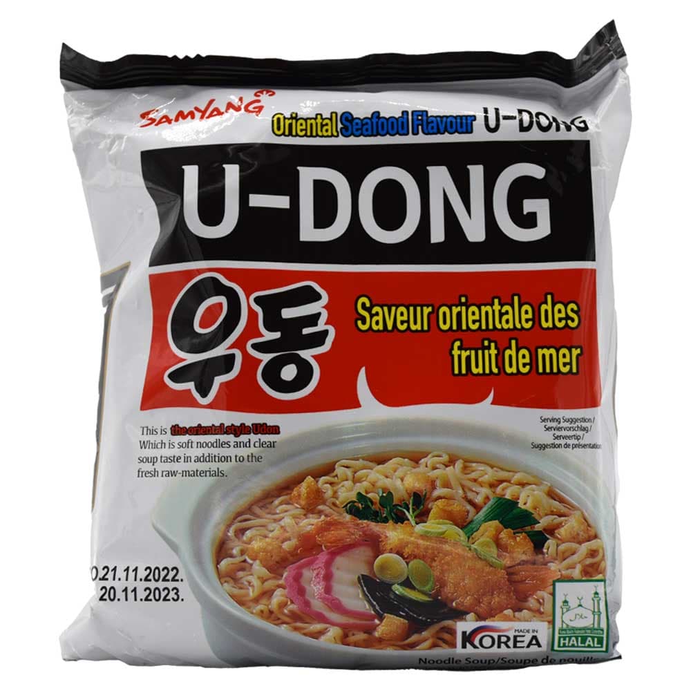 نودل بسته ای سامیانگ SAMYANG اصل کره جنوبی مدل U-Dong با طعم دریایی بسته 120 گرمی — تصویر ۹