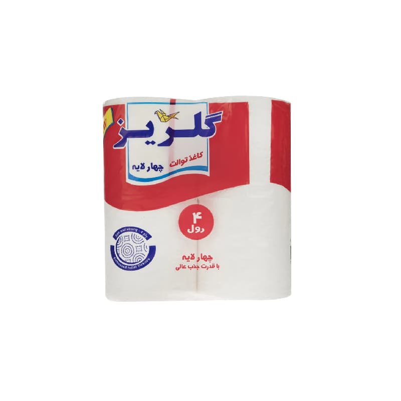 دستمال توالت گلریز مدل سفید بسته 4 عددی — تصویر ۳