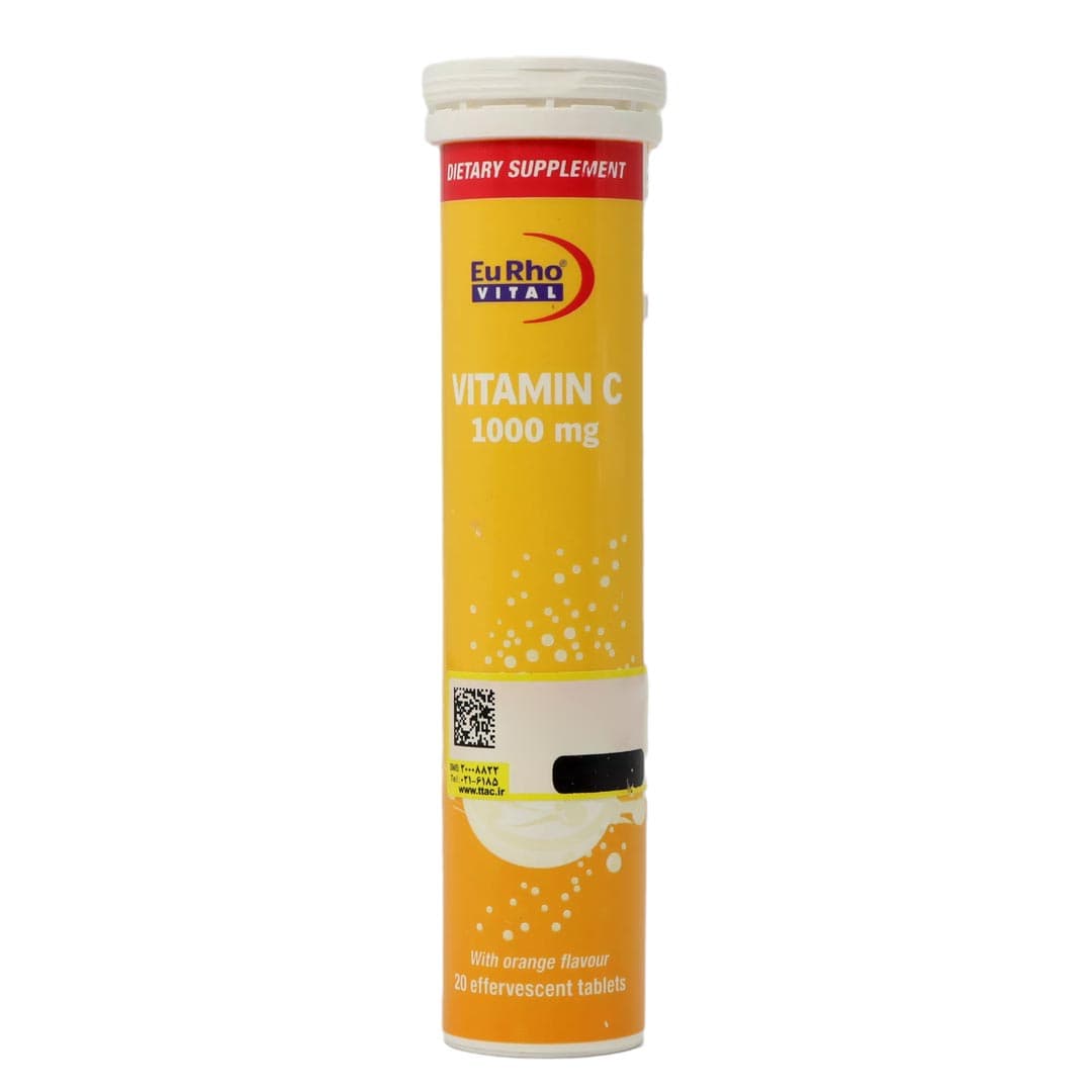 ویتامین ث قرص جوشان با طعم پرتقال 1000 میلی گرم 20 عددی یوروویتال