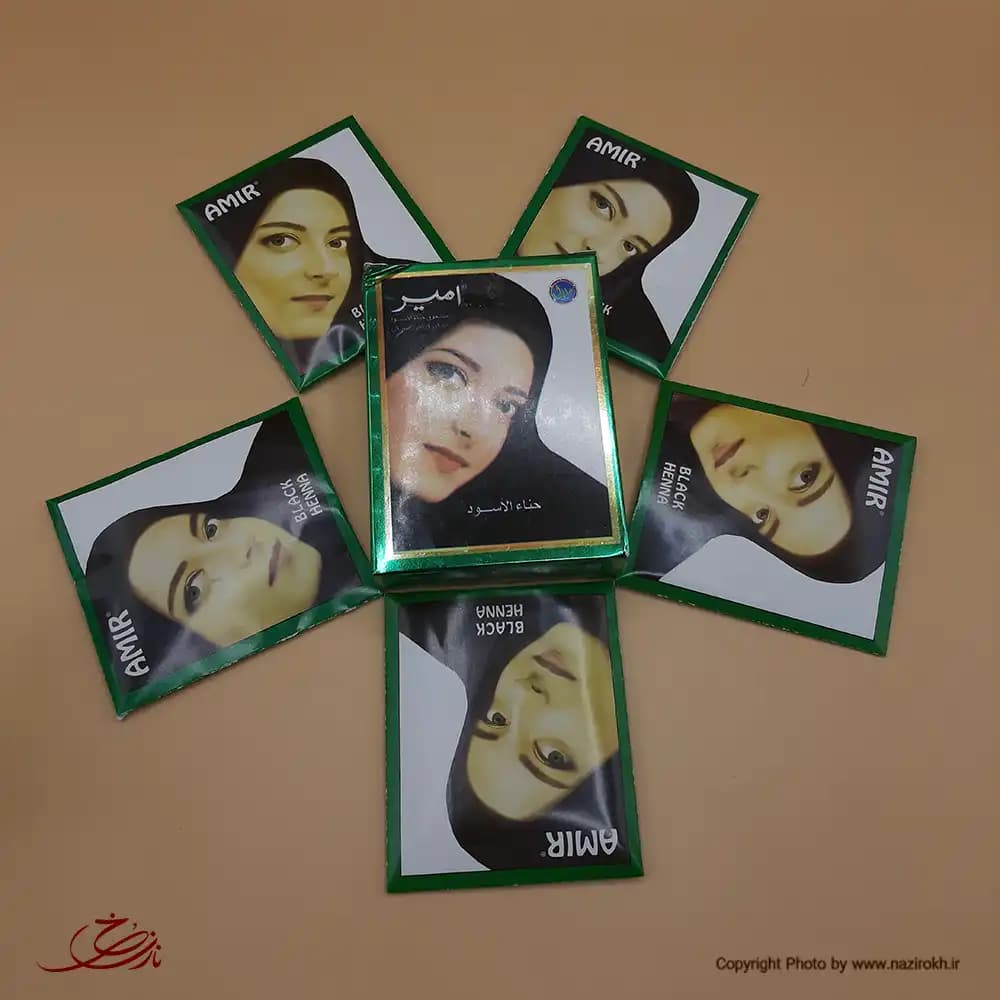 حنا هندی امیر (ساشه ای) مشکی پک 6 عددی — تصویر ۴