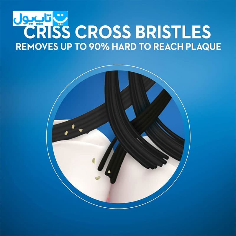 مسواک اورال-بی Oral-B سری Pro-Health مدل Criss Cross زغالی Charcoal با برس نرم — تصویر ۹