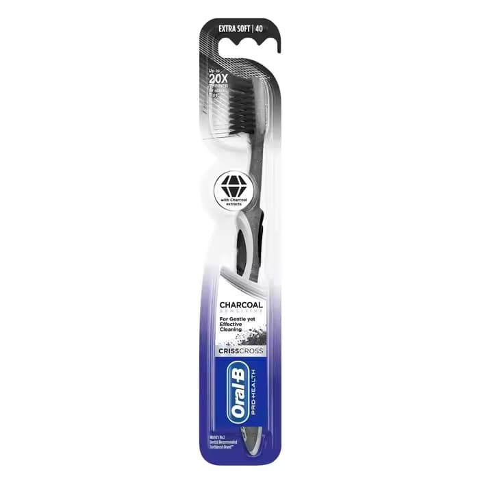 مسواک اورال-بی Oral-B سری Pro-Health مدل Criss Cross زغالی Charcoal با برس نرم — تصویر ۱۰