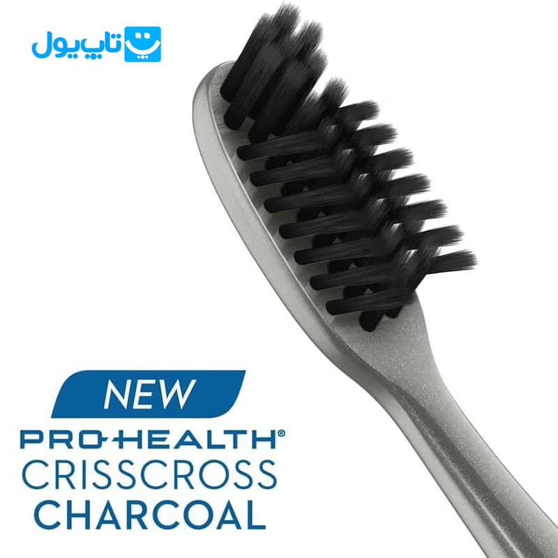 مسواک اورال-بی Oral-B سری Pro-Health مدل Criss Cross زغالی Charcoal با برس نرم — تصویر ۳