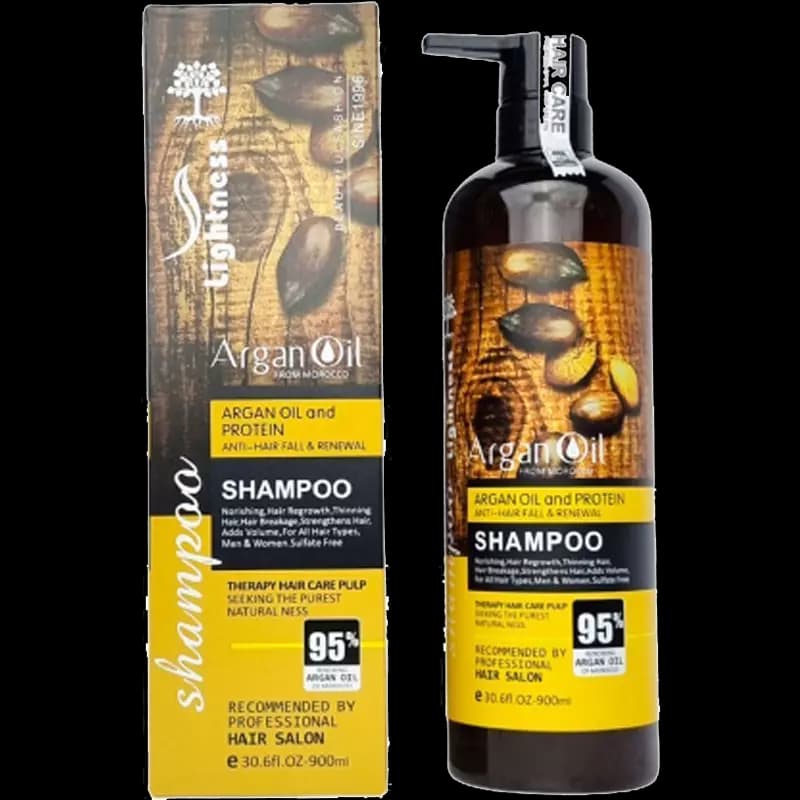 شامپو روغن آرگان و پروتئین لایتنس مدل Argan Oil بدون سولفات و ضد ریزش — تصویر ۲