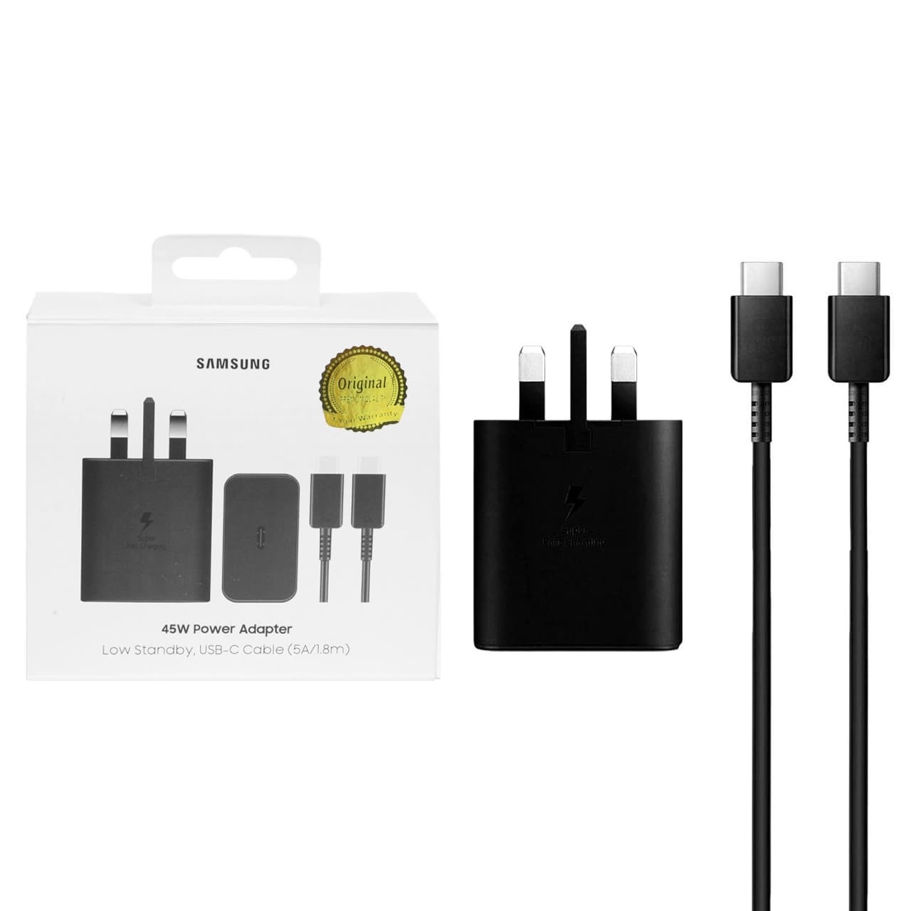شارژر دیواری PD و فست Samsung مدل EP-T4511 45W به همراه کابل شارژ Type-C To Type-C – مشکی – اصل ویتنام – kZN (گارانتی 12 ماهه Kezen) — تصویر ۲