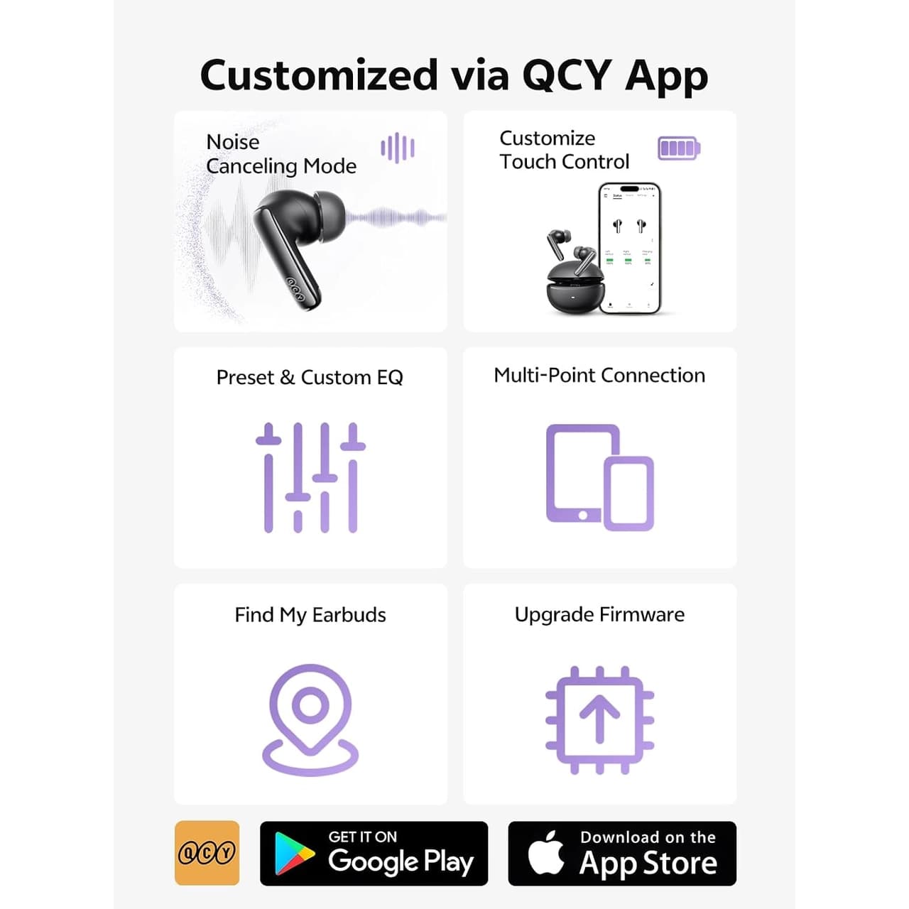 ایرفون بی سیم QCY مدل Melobuds N70 – مشکی (گارانتی شش ماهه شرکتی) — تصویر ۷