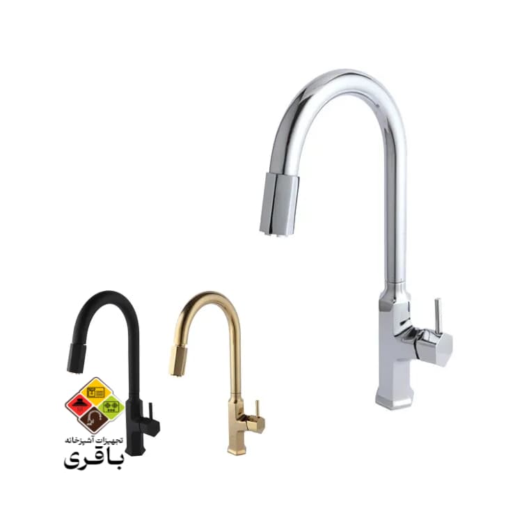 شیر ظرفشویی شاوری راسان مدل تونو کروم مات — تصویر ۴