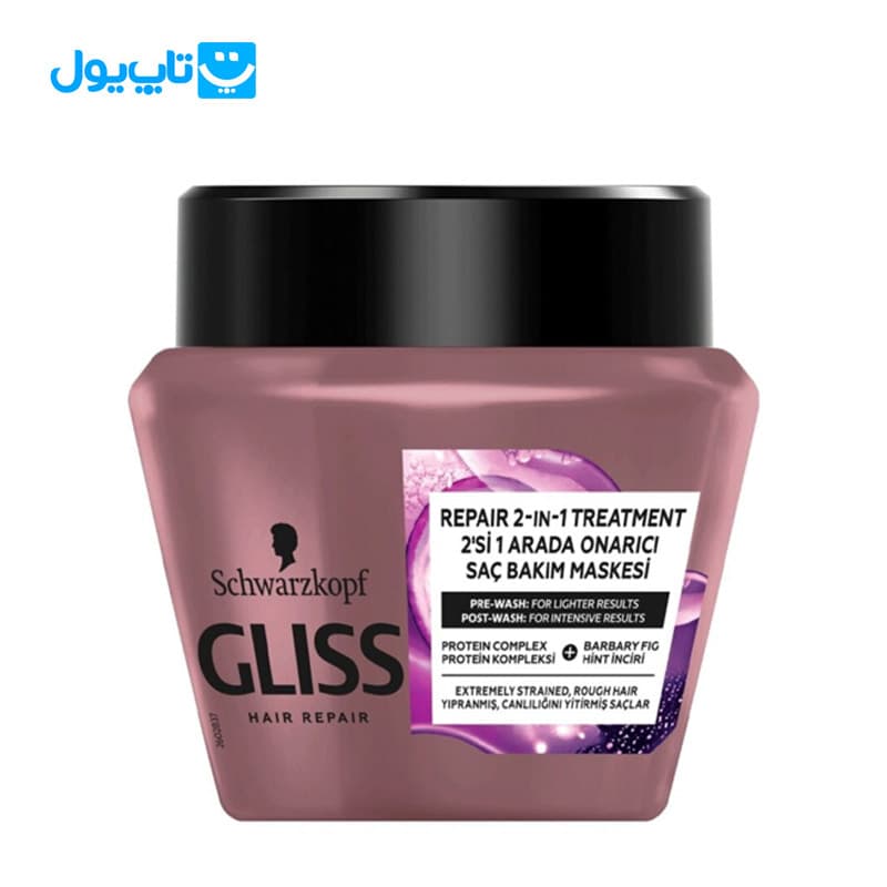 ماسک مو گلیس Gliss مدل Deep Repair احیا کننده مو حجم 300 میلی‌لیتر