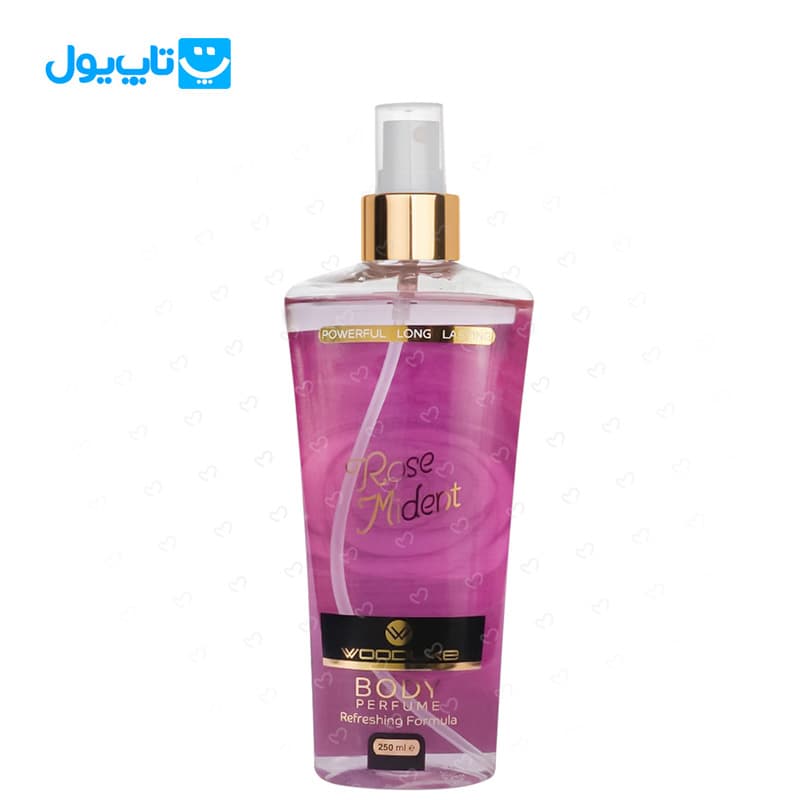 بادی اسپلش وودلایک Woodlike زنانه مدل Rose Mident میدنایت رز حجم 250 میلی‌لیتر