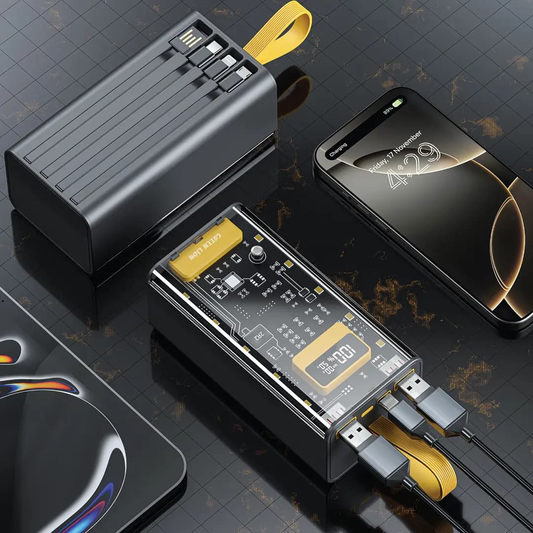پاوربانک ترنسپرنت گرین لاین Green Lion Transparent Pro 30000mAh Power Bank — تصویر ۷
