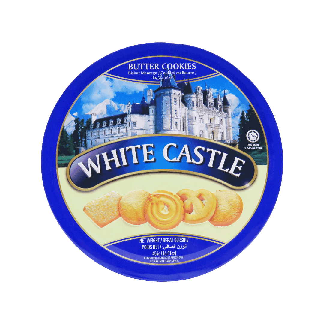 شیرینی کرهای وایت کسل قوطی ۴۵۴ گرمی | White Castle Butter Cookies Tin 454g