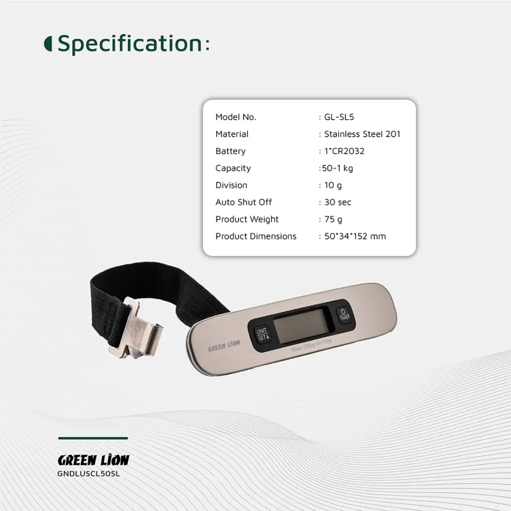 ترازو دستی دیجیتال گرین لاین Green Lion Digital Luggage Scale — تصویر ۷