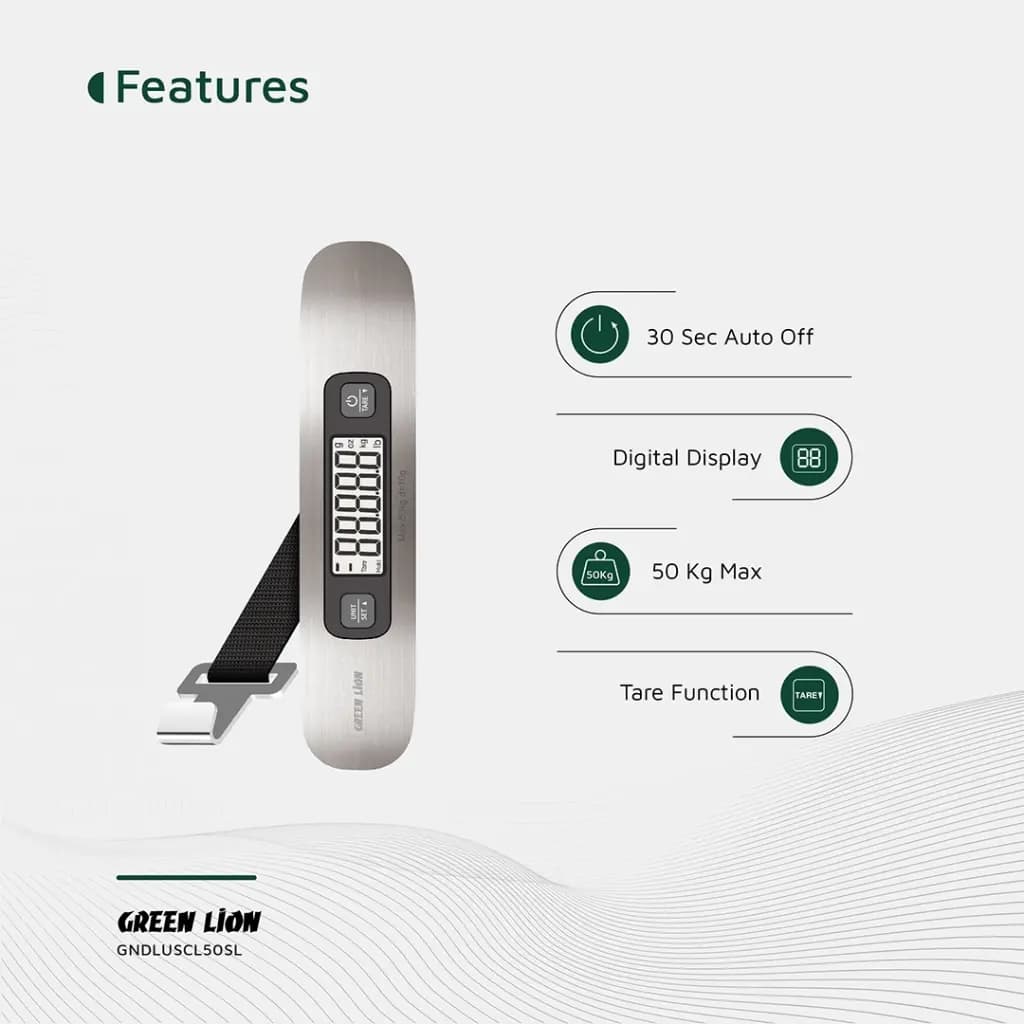 ترازو دستی دیجیتال گرین لاین Green Lion Digital Luggage Scale — تصویر ۴