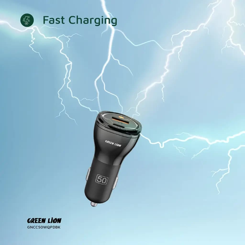 شارژر فندکی Green Lion Dual Port Car Charger 50W (with C to C / C to L Cable) — تصویر ۱۲