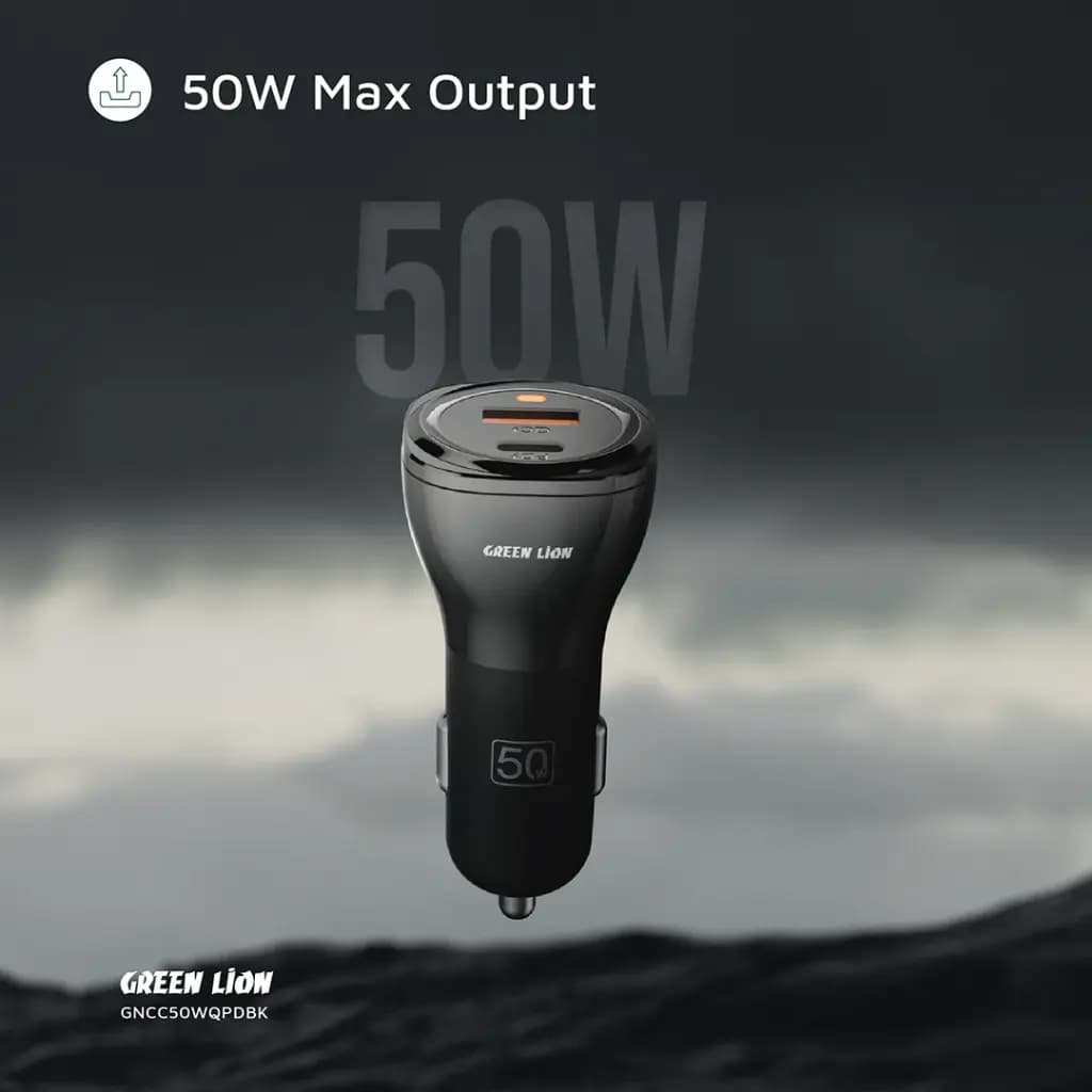شارژر فندکی Green Lion Dual Port Car Charger 50W (with C to C / C to L Cable) — تصویر ۸