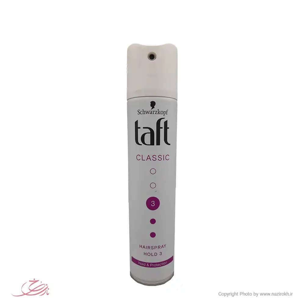 اسپری حالت دهنده مو taft سفید مدل CLASSIC اصل (تافت)