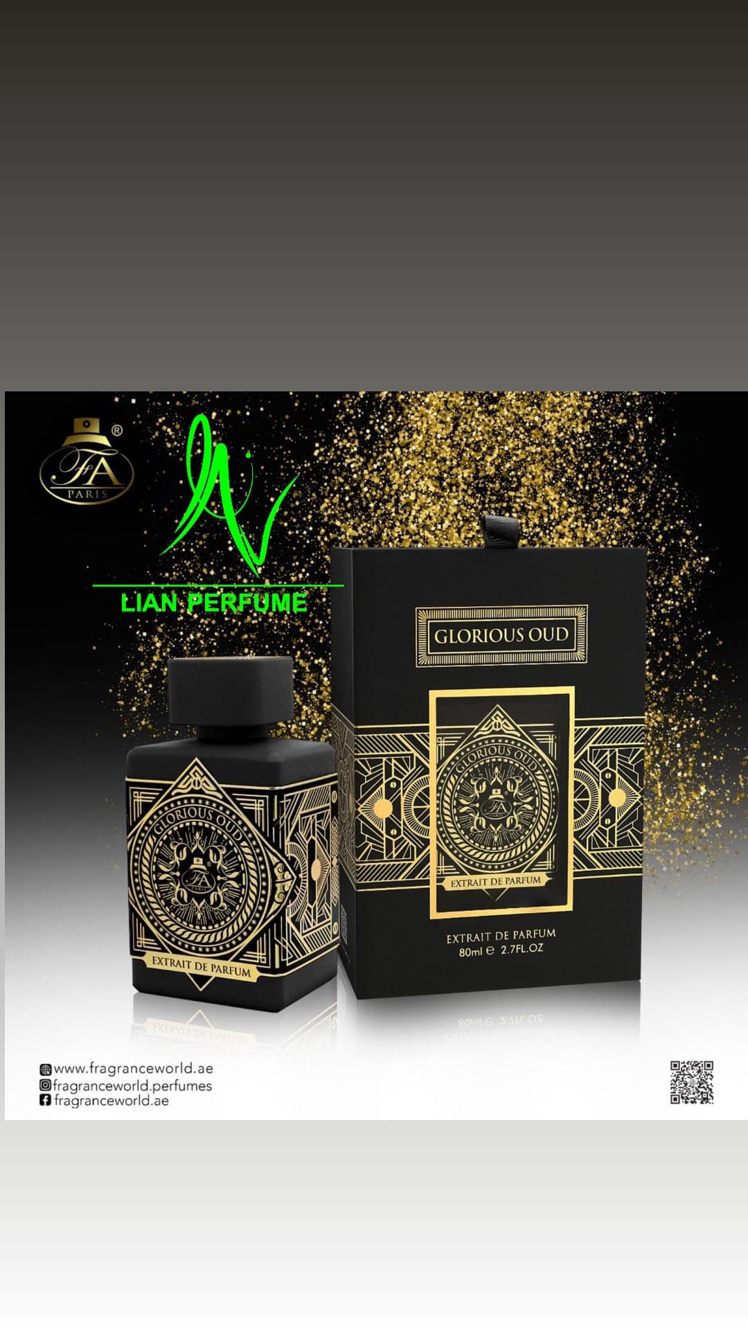 عطر ادکلن اف ای گلوریوس عود اکسترا د پرفیوم رایحه اینیشیو عود فور گریتنس glorious Oud fa
