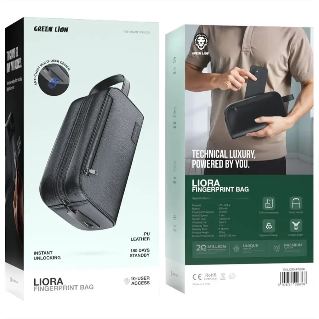 کیف دستی 1 زیپ اثر انگشتی گرین لاین Green Lion Liora Fingerprint Bag — تصویر ۷