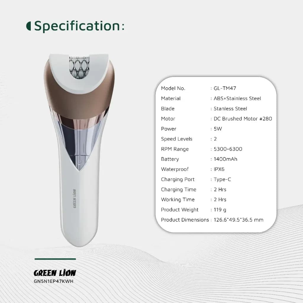 اپیلاتور گرین لاین Green Lion 5 in 1 Cordless Epilator Kit — تصویر ۵
