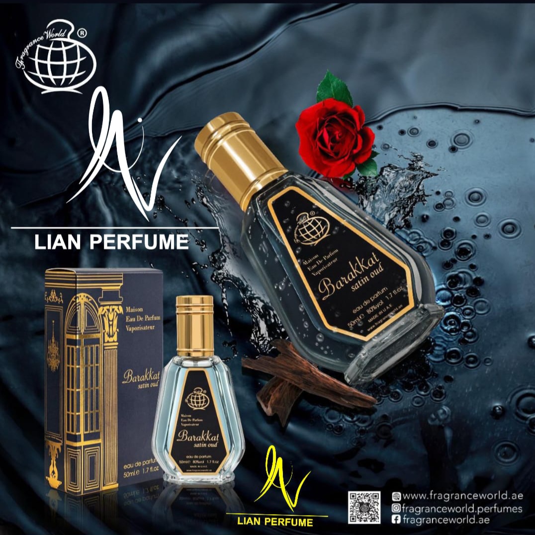 عطر ادکلن باراکات عود ساتین باکارات مشکی 50 میل فراگرنس ورد fragrance world barakkat oud satin