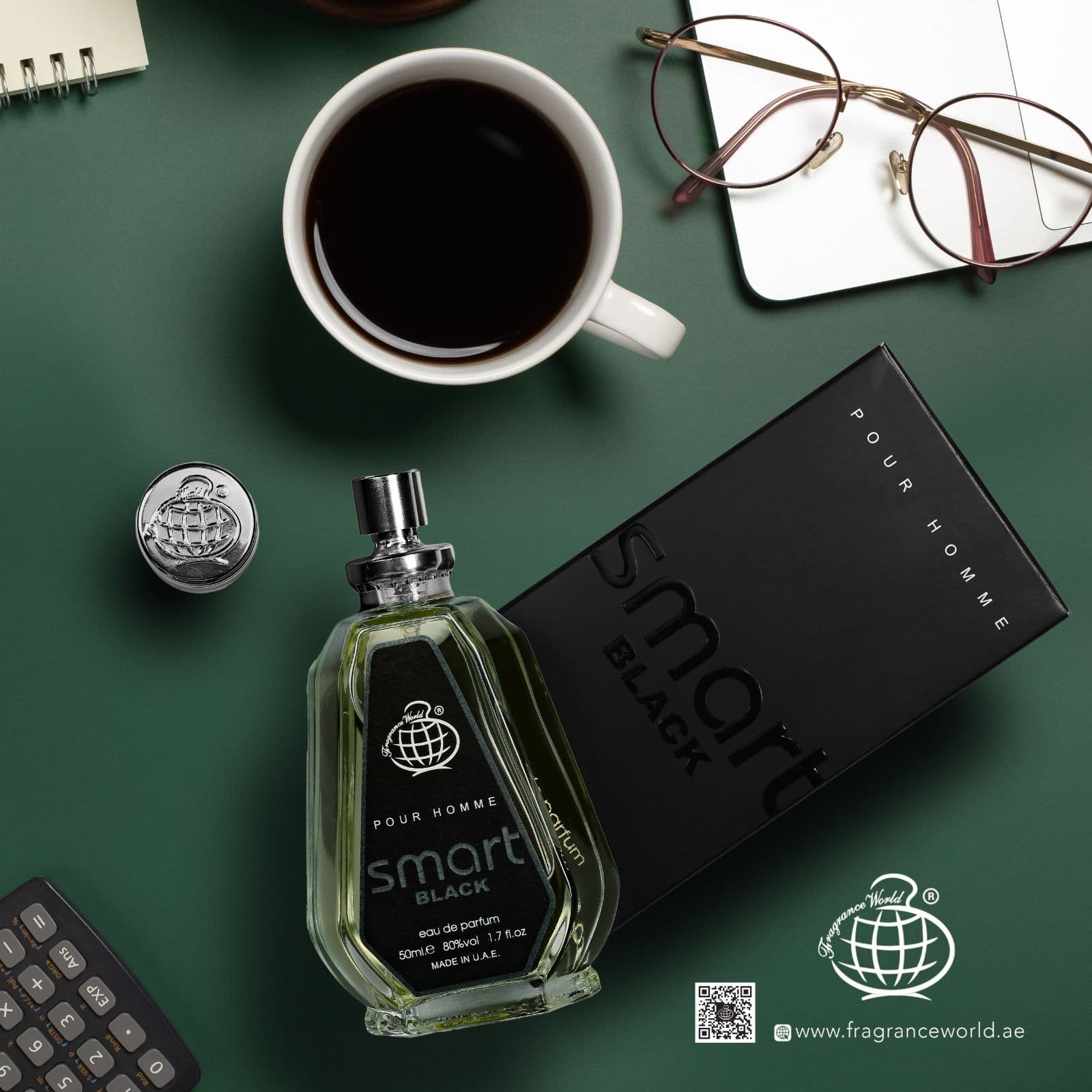عطر ادکلن اسمارت بلک پور هوم 50 میل شرکت فراگرنس ورد امارات fragrance world 50ml smart black pour homme