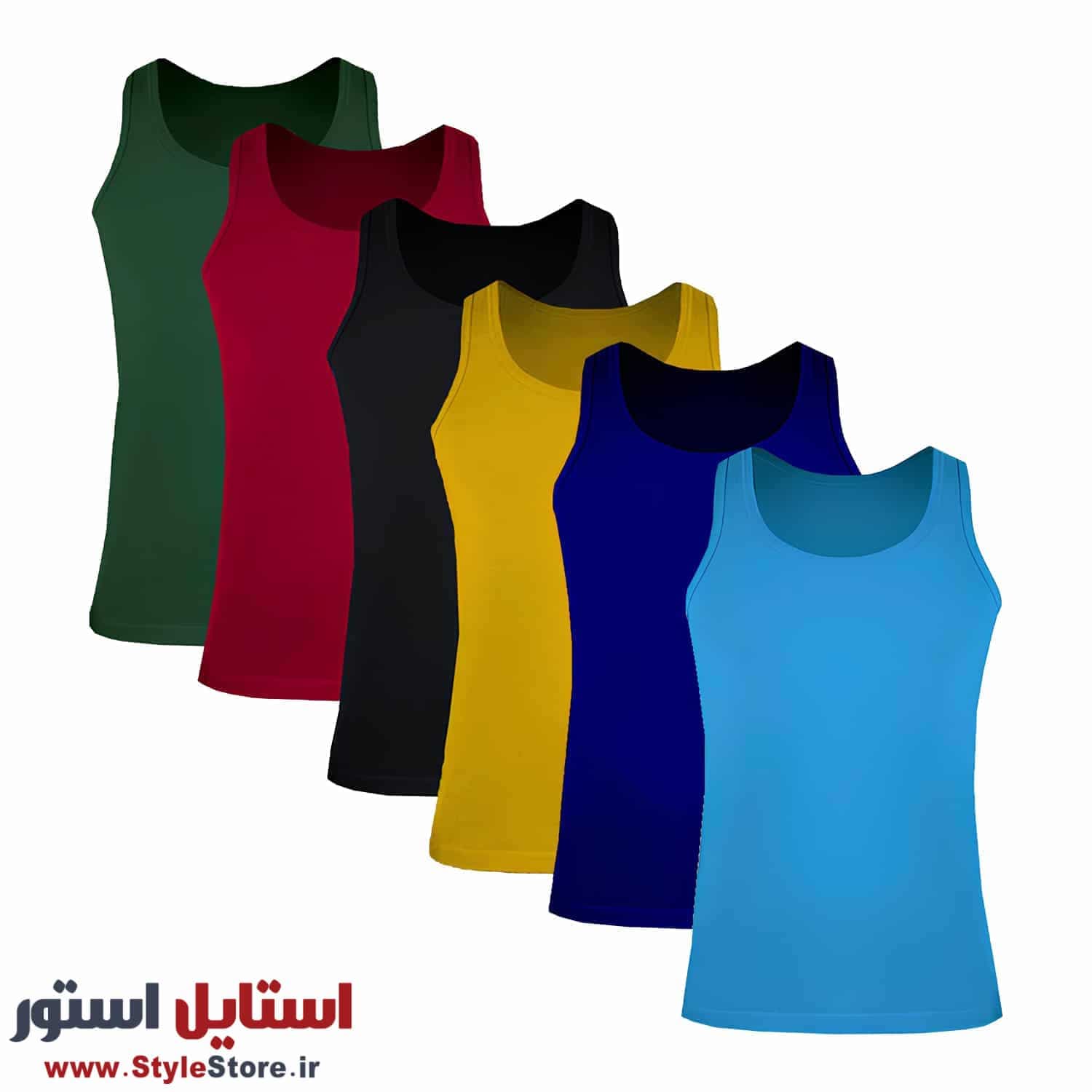 زیرپوش رکابی مردانه نیکو رنگ شاد پک 6 عددی (دورو/ضخیم)