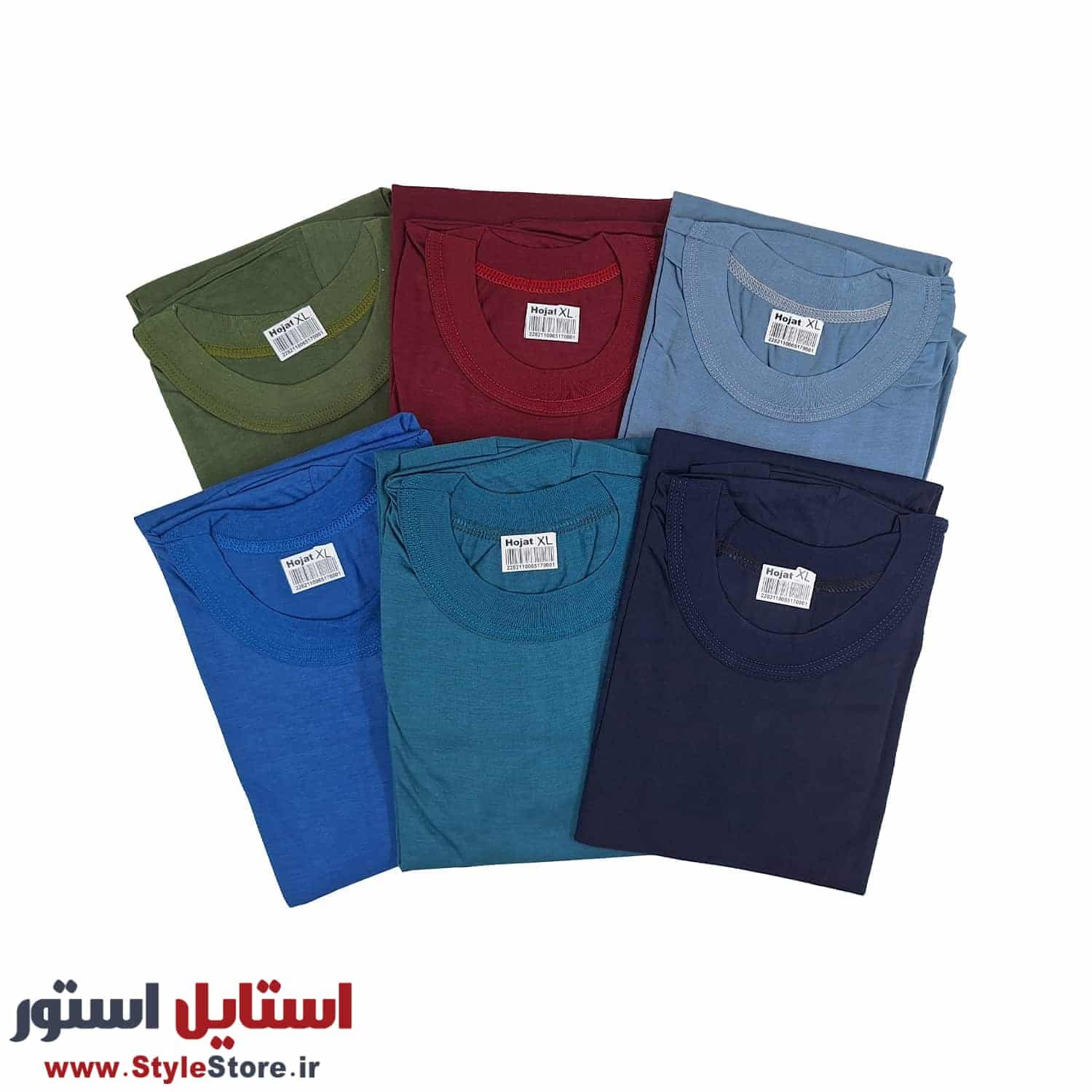 زیرپوش آستین دار مردانه حجت یقه کش 6 رنگ — تصویر ۲