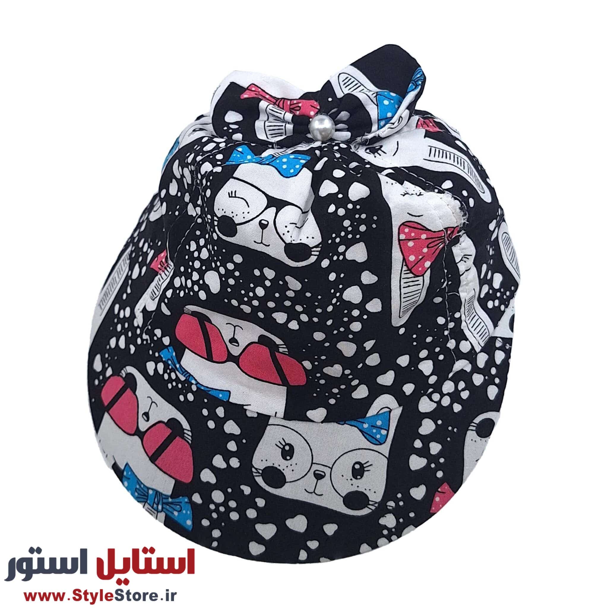 کلاه آفتابگیر نوزادی طرح خرگوش عینکی کد 1296