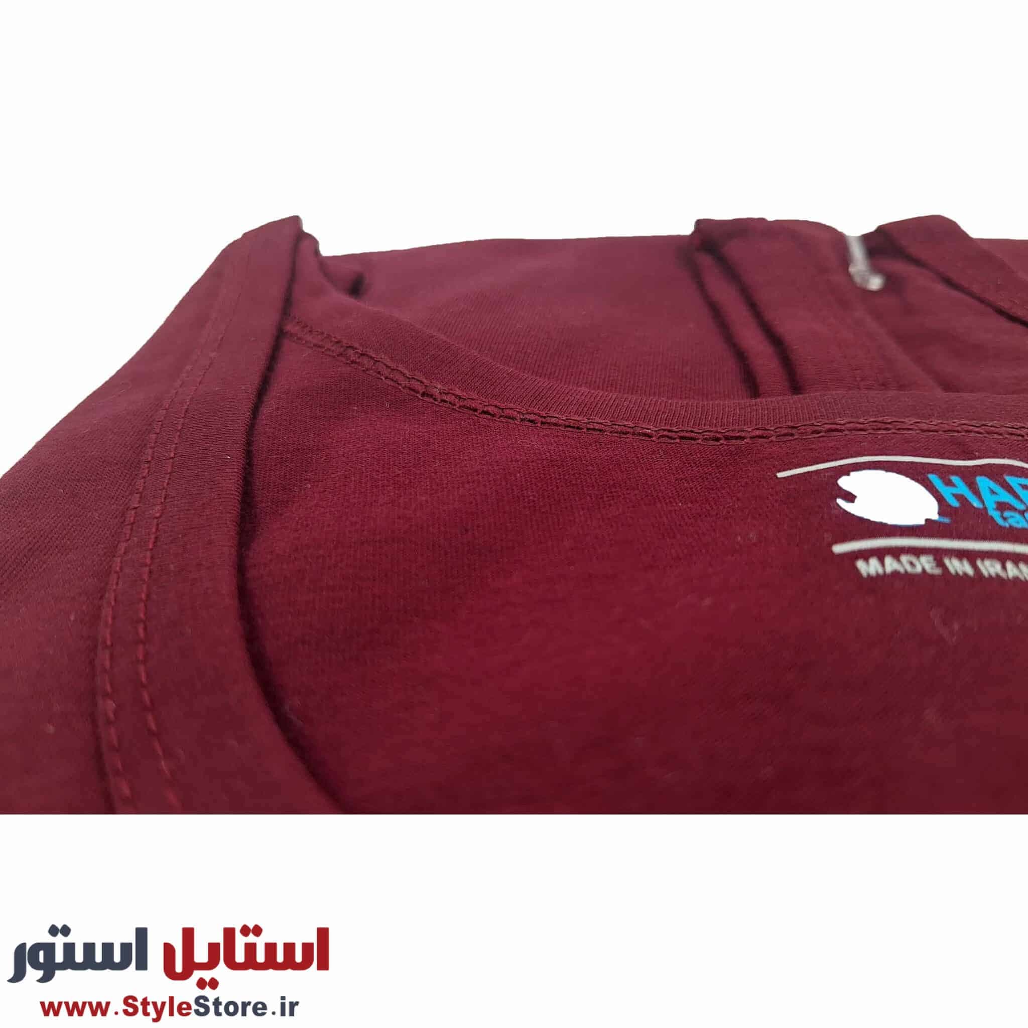زیرپوش رکابی مردانه حریر تن پوش مدل سوپر پنبه رنگ زرشکی — تصویر ۱۲