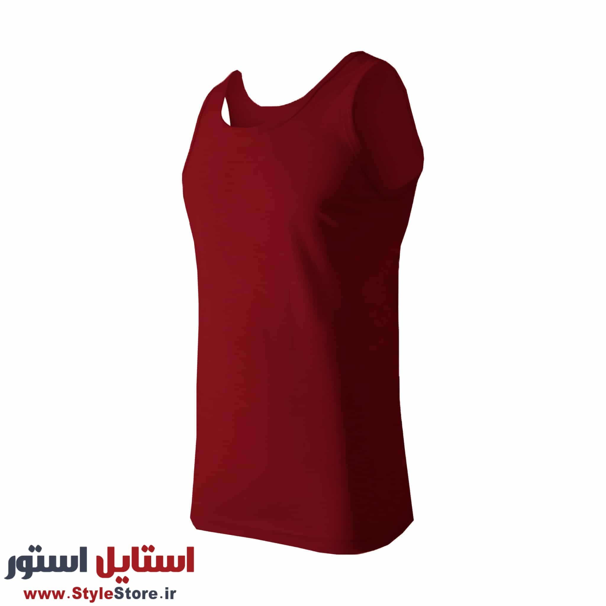 زیرپوش رکابی مردانه حریر تن پوش مدل سوپر پنبه رنگ زرشکی — تصویر ۳