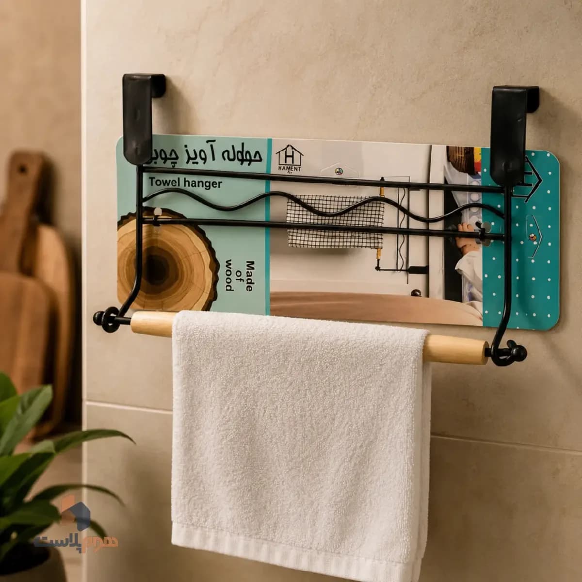 جا حوله کابینتی فلزی چوبی — تصویر ۳