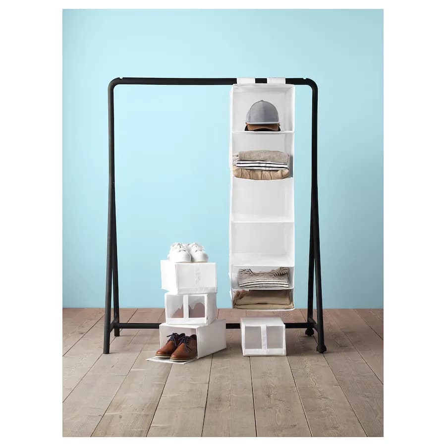 نظم دهنده آویز 6 طبقه ایکیا SKUBB سفید، 35x45x125 سانتیمتر — تصویر ۹