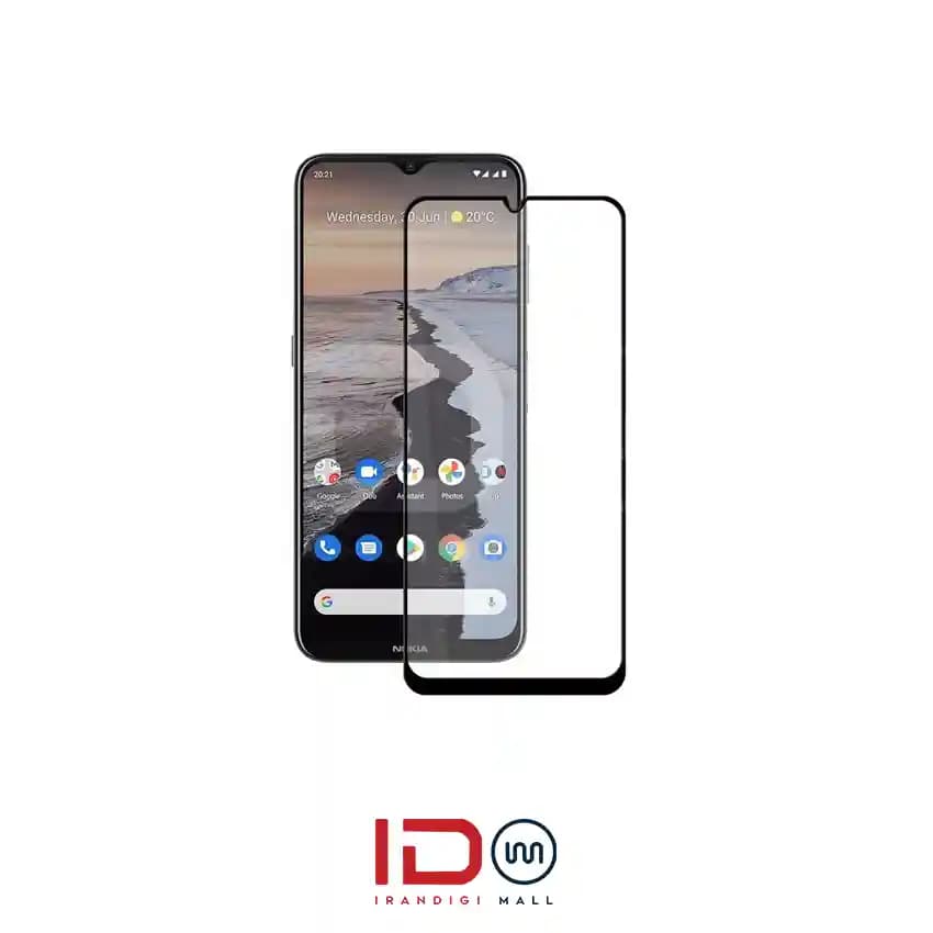 گلس شیشه ای تمام صفحه مدل NOKIA G20 مدل رد لیبل